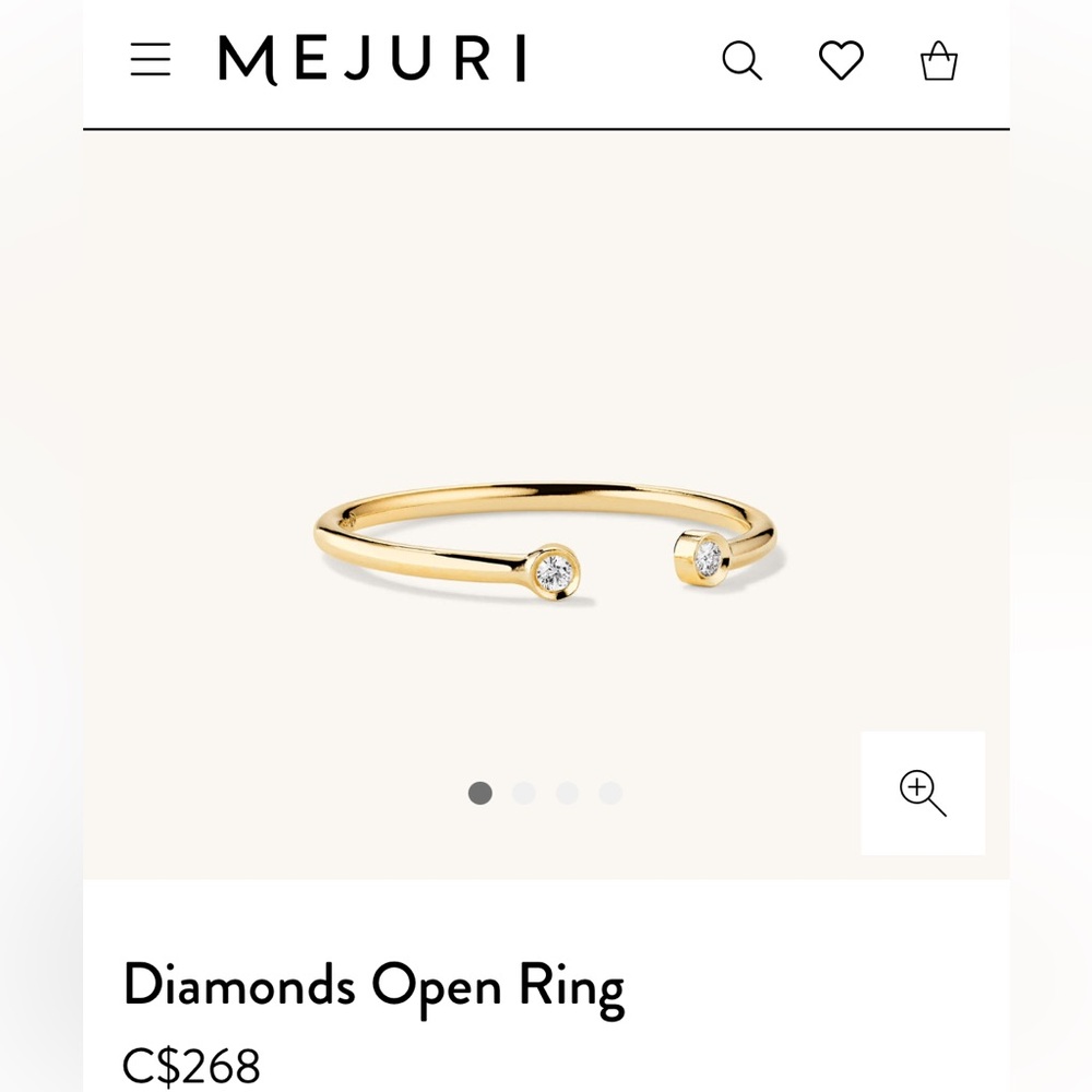 Mejuri 14k Yellow Gold & Natural Diamond Diamonds Open Ring Sz 9
